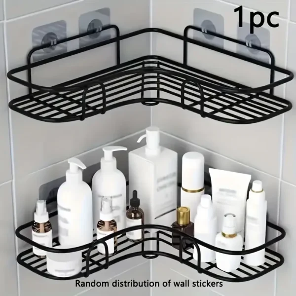 1pc non-perforated corner rack, bathroom rack, wall-mounted toilet storage cabinet, bathroom shampoo, toner and cosmetics storage rack, bathroom accessories