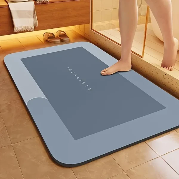 Super absorbent diatom mud bathroom mat - Quick-drying, anti-slip absorbent floor mat, soft and comfortable, suitable for bathrooms, showers, laundry rooms, bedrooms, living rooms, door MATS, kitchen floor MATS, machine washable and hand washable