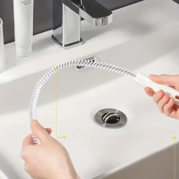 Flexible drain pipe cleaning brush - hose unclogging tool, bathroom accessory