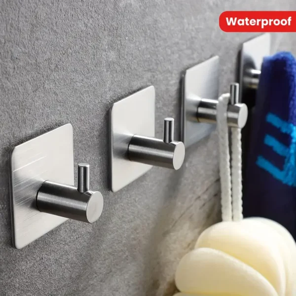 4-piece heavy-duty waterproof stainless steel robe and towel hooks - an easy-to-install wall-mounted stylish hook set with polished finish, suitable for bathroom and bedroom organization