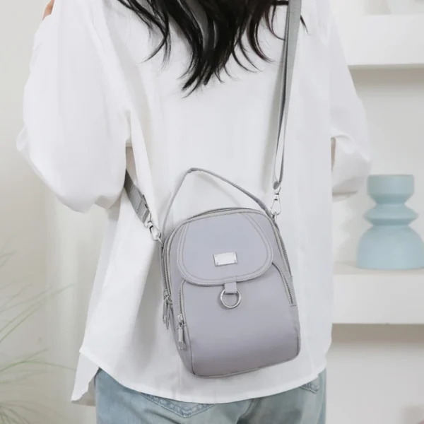 2025 New Korean-style women's crossbody phone Bag - Multi-functional mini storage bag, zipper design, durable and compact, suitable for storing mobile phones/cards/cash (dark brown/gray/black) - Fashionable daily essential bag, free your hands, simple and fashionable, smooth texture, essential for urban commuting